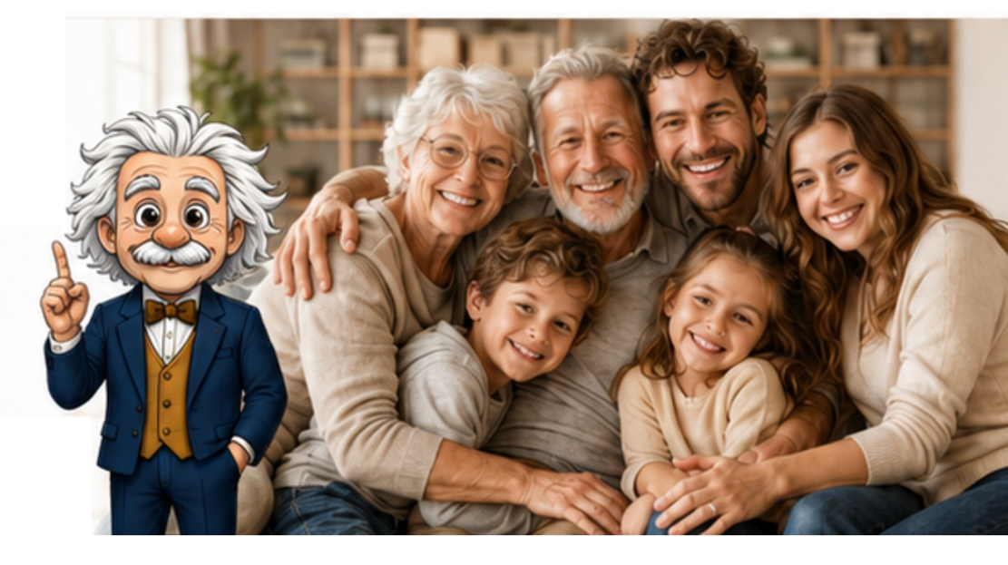 Wilfred with a multi-generational Canadian family