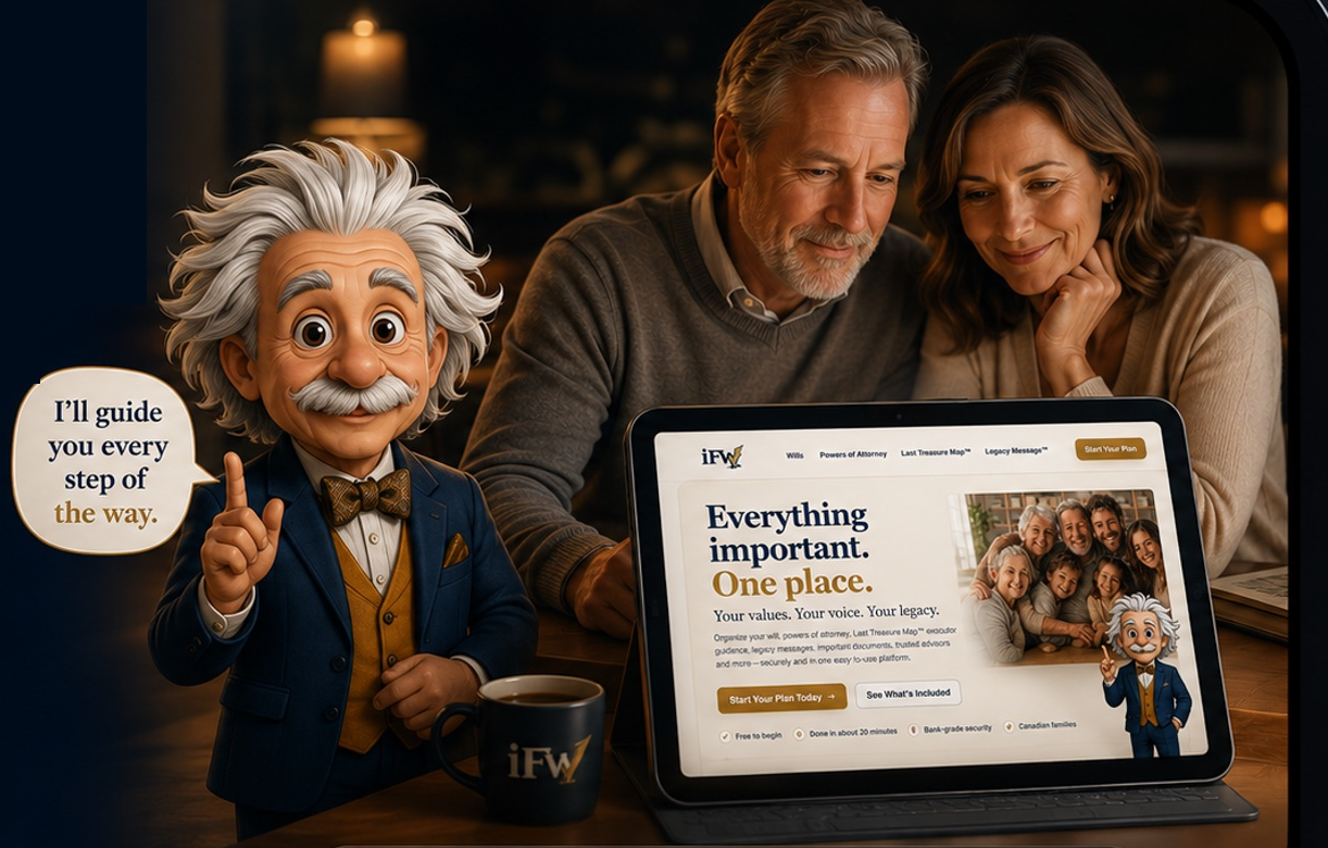 Wilfred guiding people through estate planning on iFinallyWill